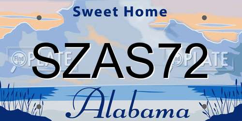 SZAS72 Alabama License Plate