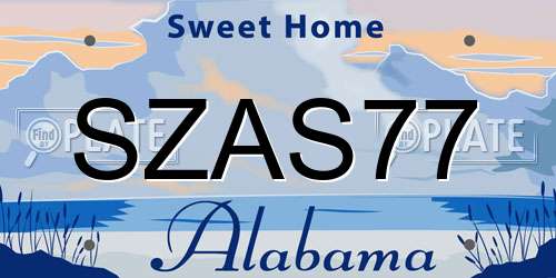 SZAS77 Alabama License Plate