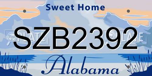 SZB2392 Alabama License Plate