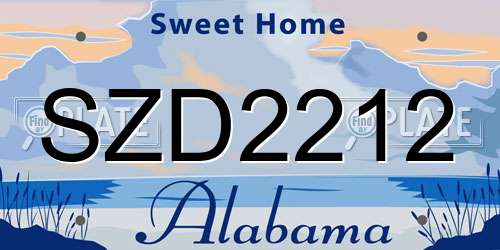 SZD2212 Alabama License Plate