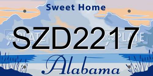 SZD2217 Alabama License Plate