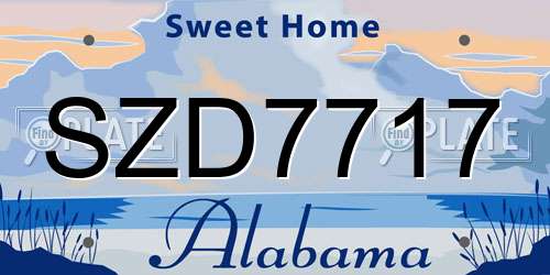SZD7717 Alabama License Plate
