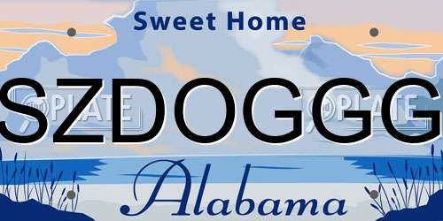 SZDOGGG Alabama License Plate