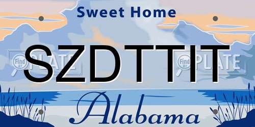 SZDTTIT Alabama License Plate