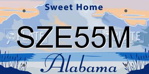 SZE55M Alabama License Plate