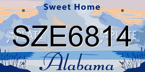 SZE6814 Alabama License Plate