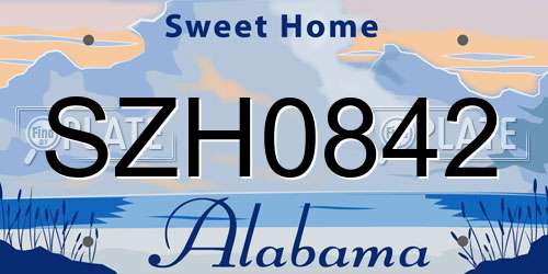 SZH0842 Alabama License Plate