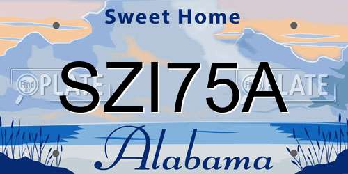 SZI75A Alabama License Plate