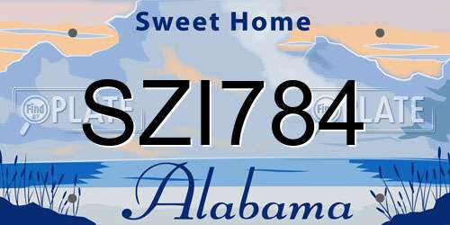 SZI784 Alabama License Plate
