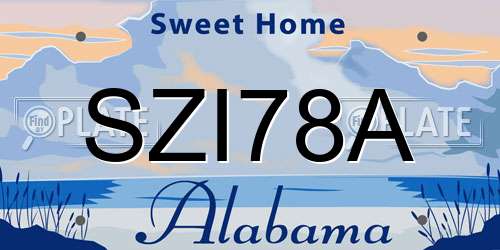 SZI78A Alabama License Plate