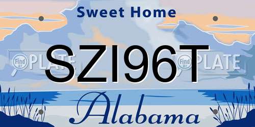 SZI96T Alabama License Plate