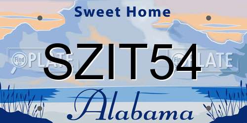 SZIT54 Alabama License Plate