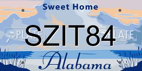 SZIT84 Alabama License Plate