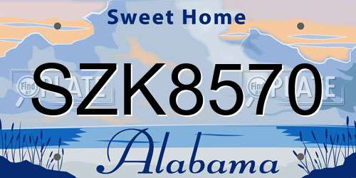 SZK8570 Alabama License Plate