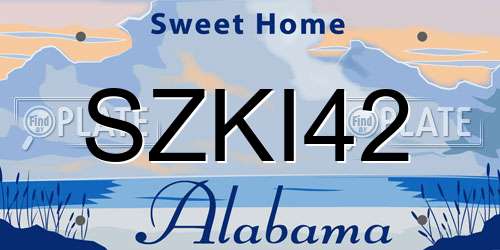SZKI42 Alabama License Plate