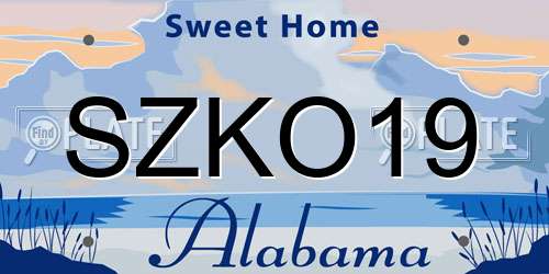 SZKO19 Alabama License Plate