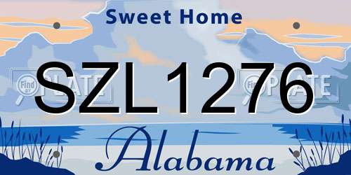 SZL1276 Alabama License Plate