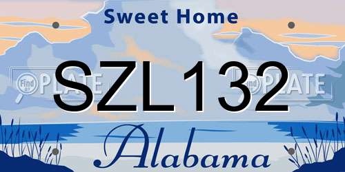 SZL132 Alabama License Plate