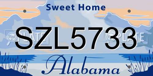 SZL5733 Alabama License Plate