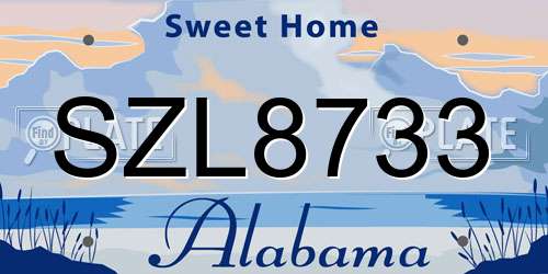 SZL8733 Alabama License Plate