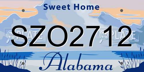 SZO2712 Alabama License Plate