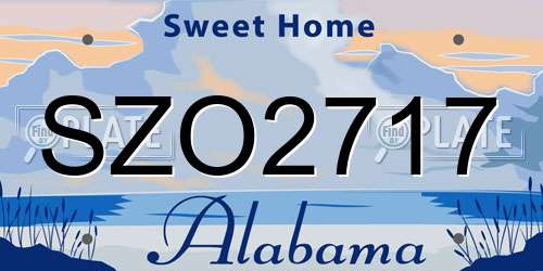 SZO2717 Alabama License Plate
