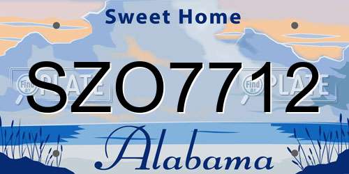 SZO7712 Alabama License Plate