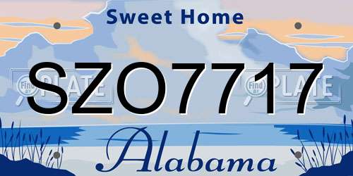 SZO7717 Alabama License Plate