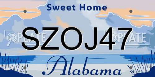 SZOJ47 Alabama License Plate