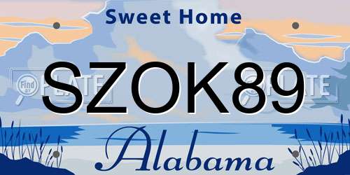 SZOK89 Alabama License Plate