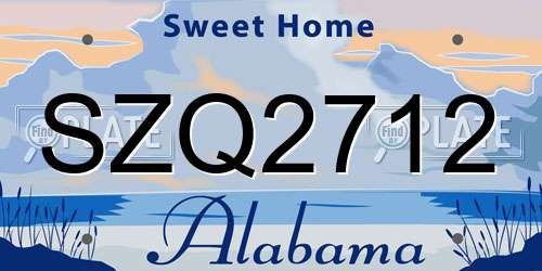 SZQ2712 Alabama License Plate