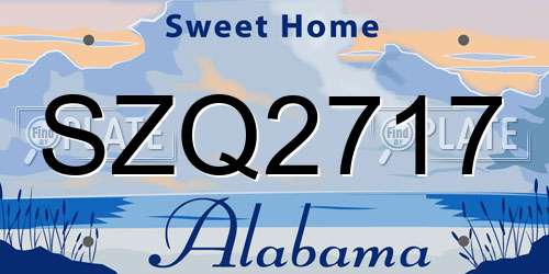 SZQ2717 Alabama License Plate