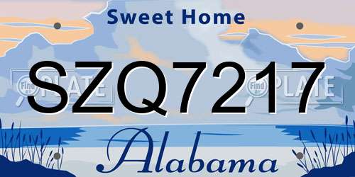 SZQ7217 Alabama License Plate