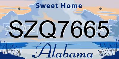 SZQ7665 Alabama License Plate