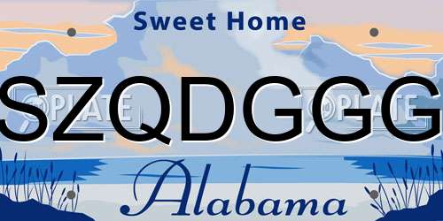 SZQDGGG Alabama License Plate