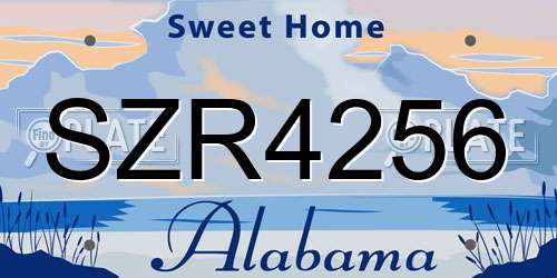 SZR4256 Alabama License Plate