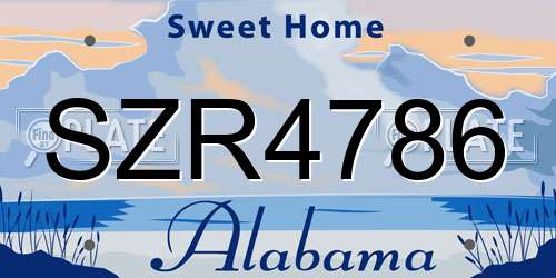 SZR4786 Alabama License Plate