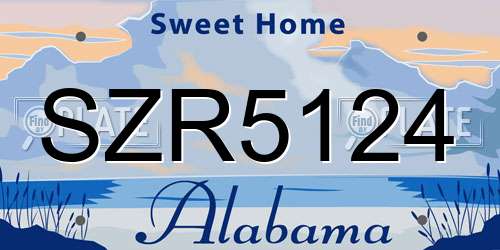 SZR5124 Alabama License Plate
