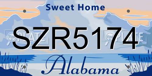 SZR5174 Alabama License Plate