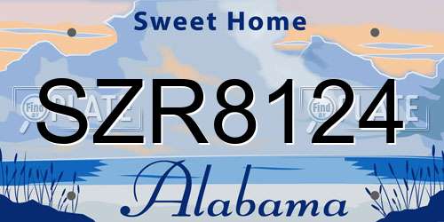 SZR8124 Alabama License Plate