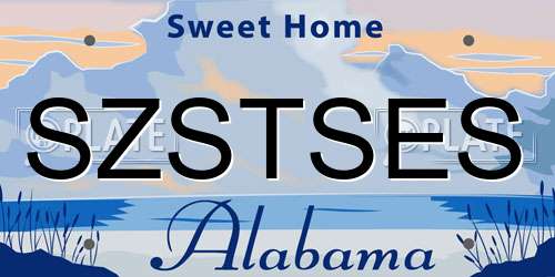 SZSTSES Alabama License Plate