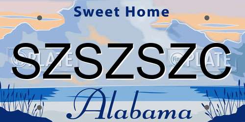 SZSZSZC Alabama License Plate