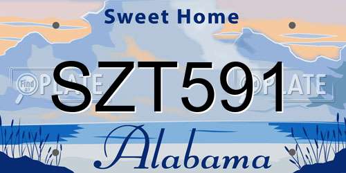 SZT591 Alabama License Plate