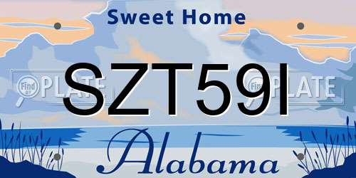 SZT59I Alabama License Plate