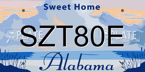 SZT80E Alabama License Plate