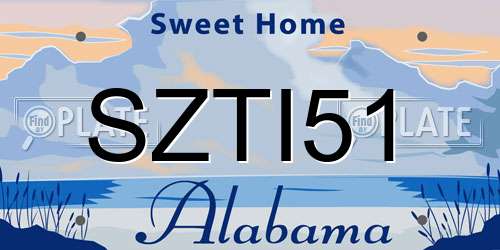 SZTI51 Alabama License Plate