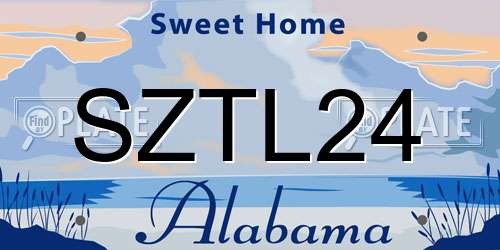 SZTL24 Alabama License Plate