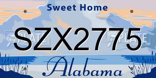 SZX2775 Alabama License Plate