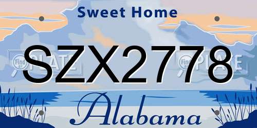 SZX2778 Alabama License Plate