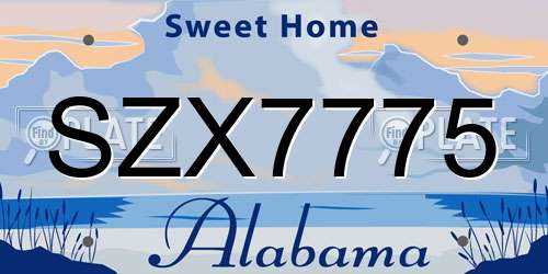 SZX7775 Alabama License Plate